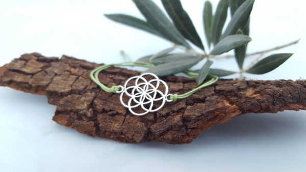 Armband "Blume des Lebens" Hellgrün