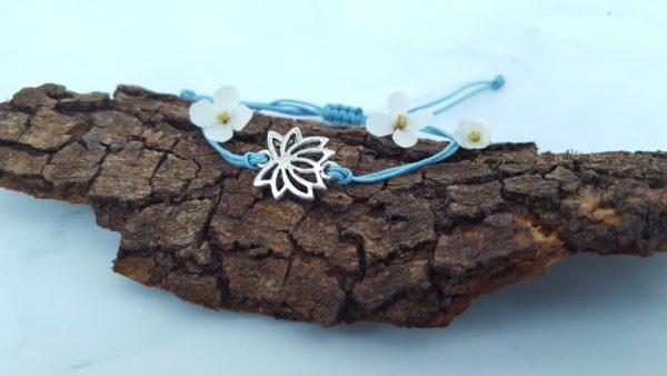 Armband "Lotus" Himmelblau