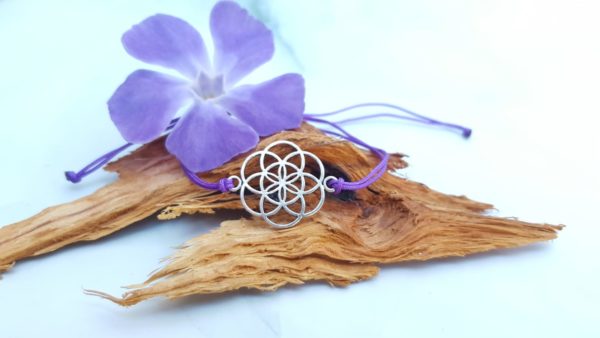Armband "Blume des Lebens" Lila
